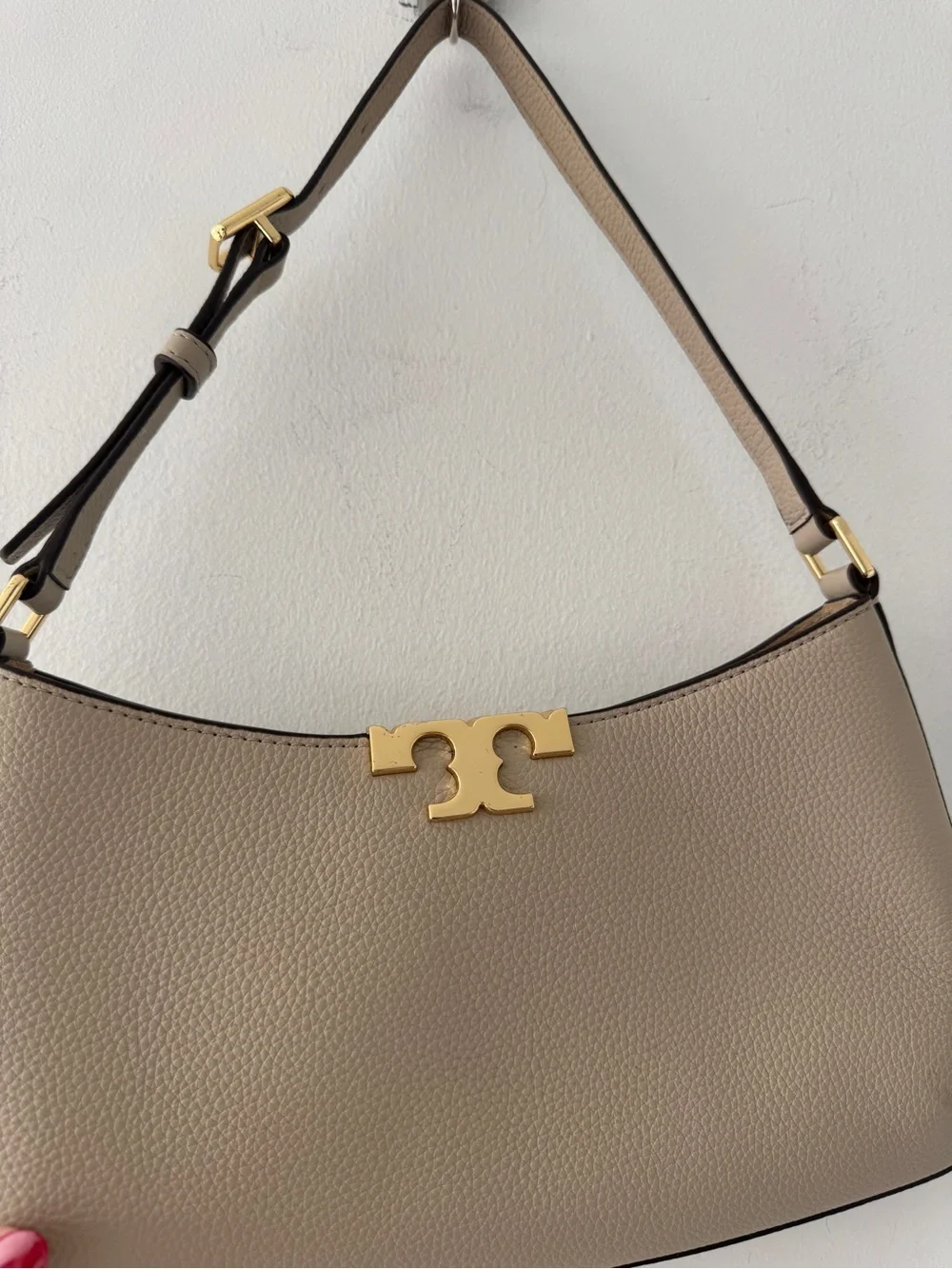 TORY BURCH Eleanor Soft Slim Shoulder Bag in Light Stone